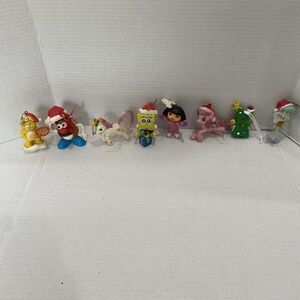 Vintage Mixed Character Christmas Tree Ornaments Lot Of 8